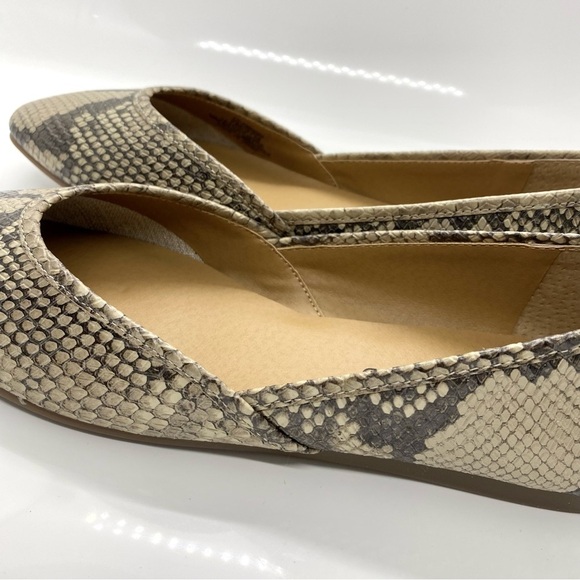 Ameena Ballet Flats Chinchilla Slither Snake Print Leather 9.5 - Picture 4 of 16